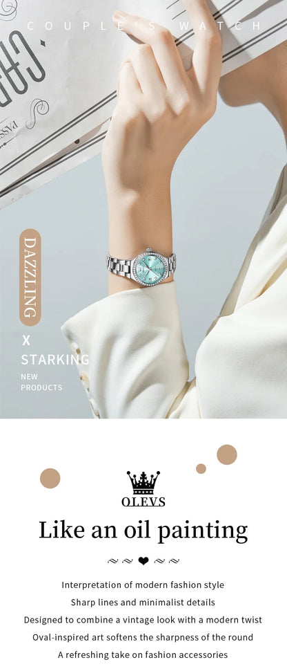 OLEVS 2026 New Women's Wristwatch Elegant Luxury Quartz Watch For Women Fashion Waterproof Watches Stainless Steel Ladies Clock