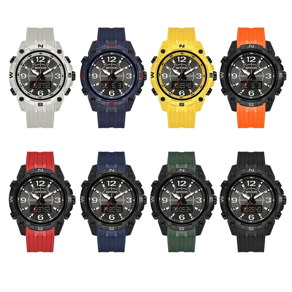 SANDA Sports Watches Men LED Watch New Waterproof Digital Wrist Watches Shockproof Sports Watches for Man Electrionic Clock