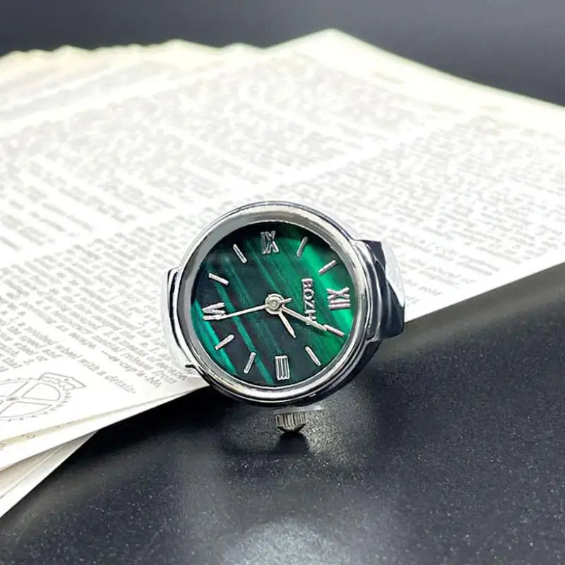 Fashion Forward Finger Watch Ring; Vintage Alloy Shell Design; Quartz Movement; An excellent choice for Men's and Women's Gift