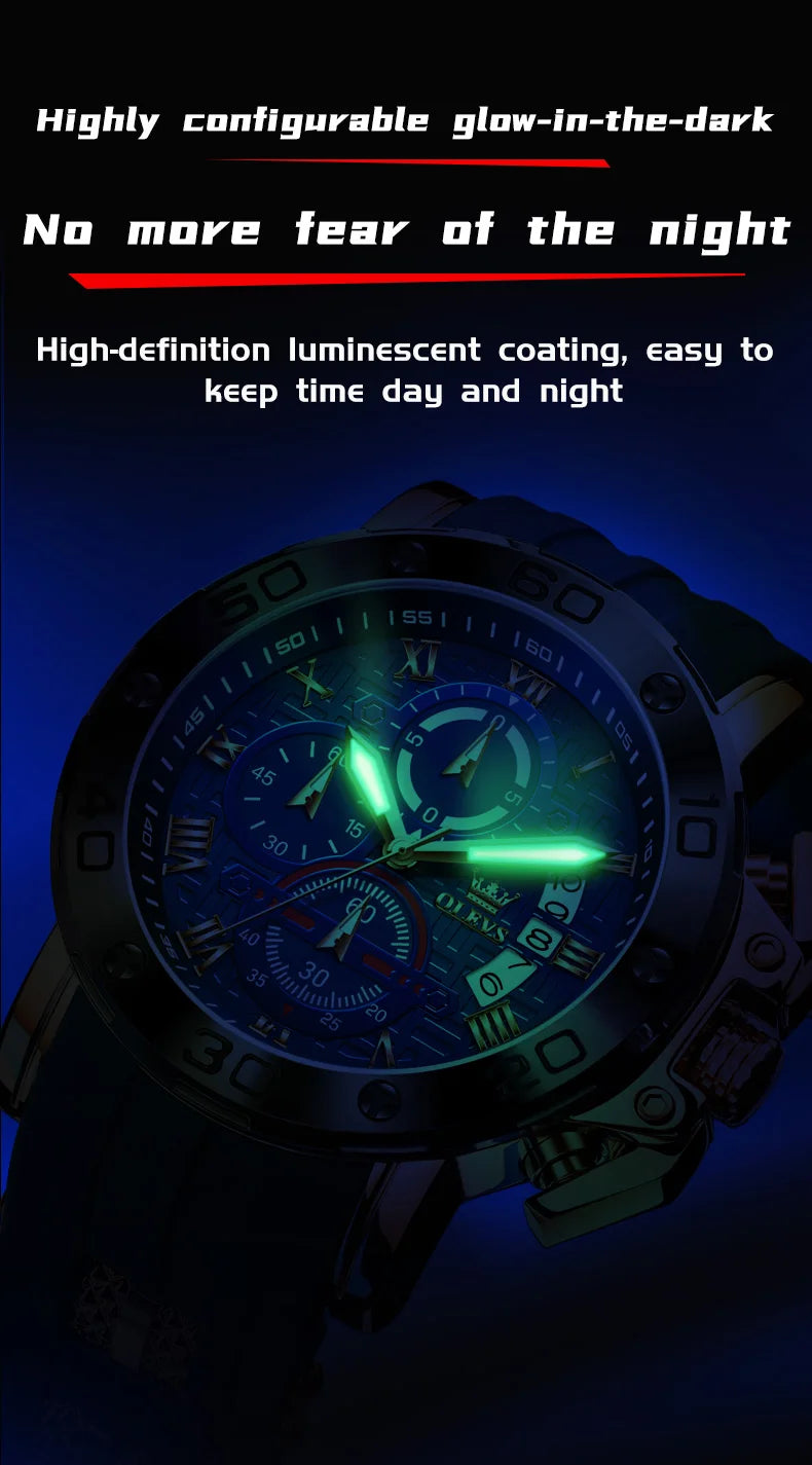 OLEVS Sports Watches For Man Multifunctional Quartz Watch﻿ Waterproof Luminous Date Watches Man Gift Luxury Brand Reloj 9986
