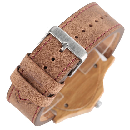 Unique Wooden Watches for Men Sport Racing Design Geometric Triangle Man's Quartz Watch Bamboo Relogio Masculino Orologio Uomo