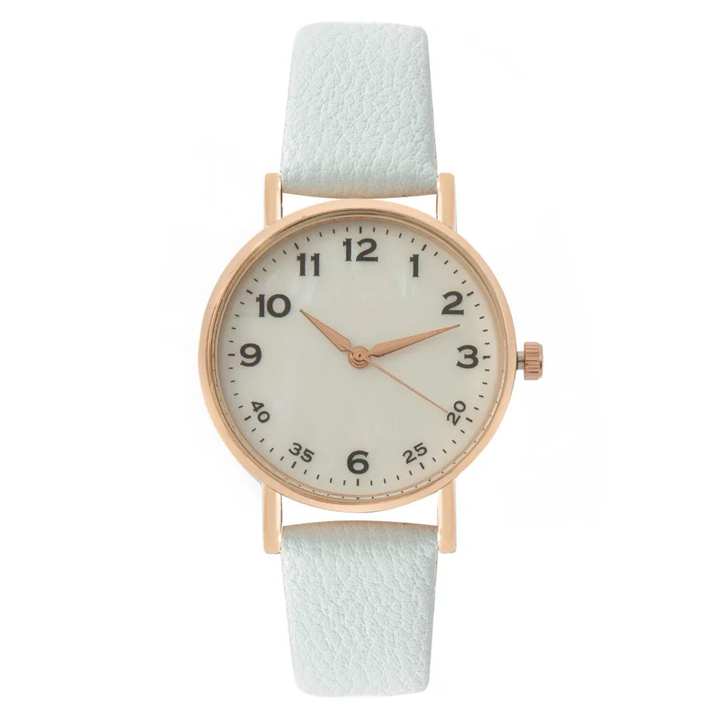 Fashion Ladies Brand Watches Simple Round Digital Hand Women Quartz Watch Casual Leather Strap Clock Gift Wristwatches