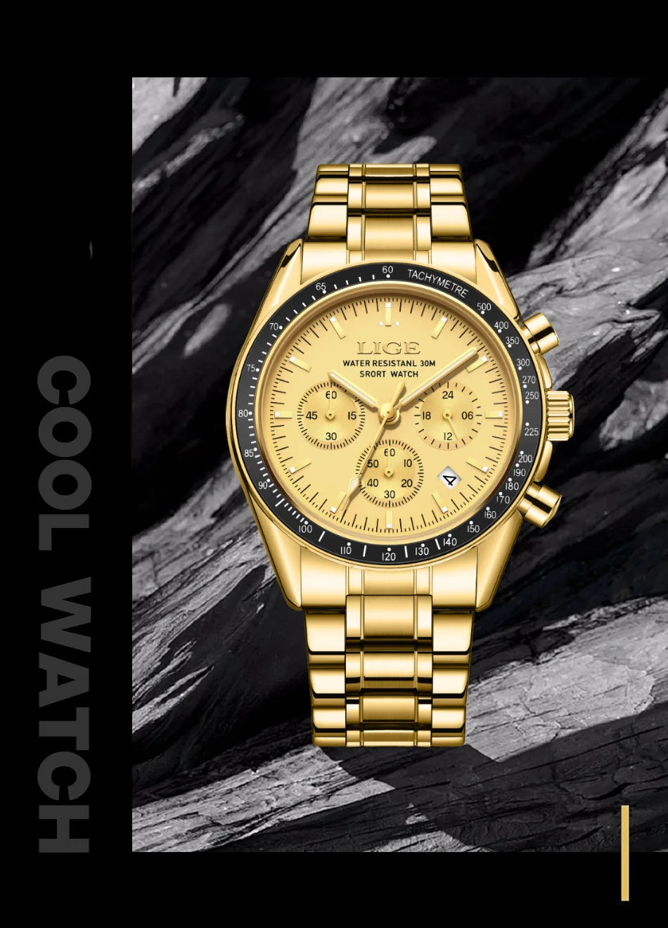 LIGE Top Brand Luxury New Mens Watches Waterproof Luminous Watch for Men Date Chronograph Sport Quartz Man Wristwatches+Box