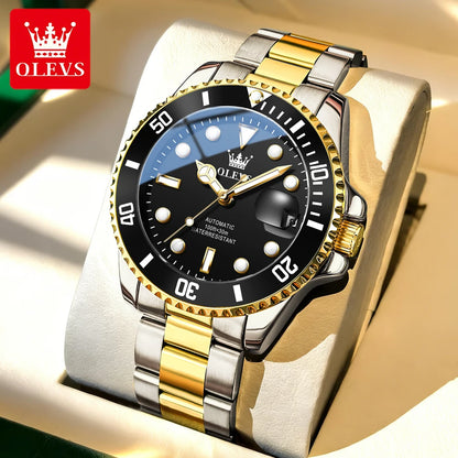 OLEVS 6650 Luxury Business Automatic Men's Watches Waterproof Luminous Stainless Steel Mechanical Wristwatch for Man