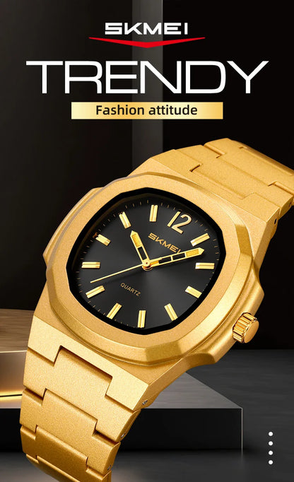 Skmei Bracelet Watches for Mens Analog Display 50M Waterproof Simple Style Quartz Wristwatch