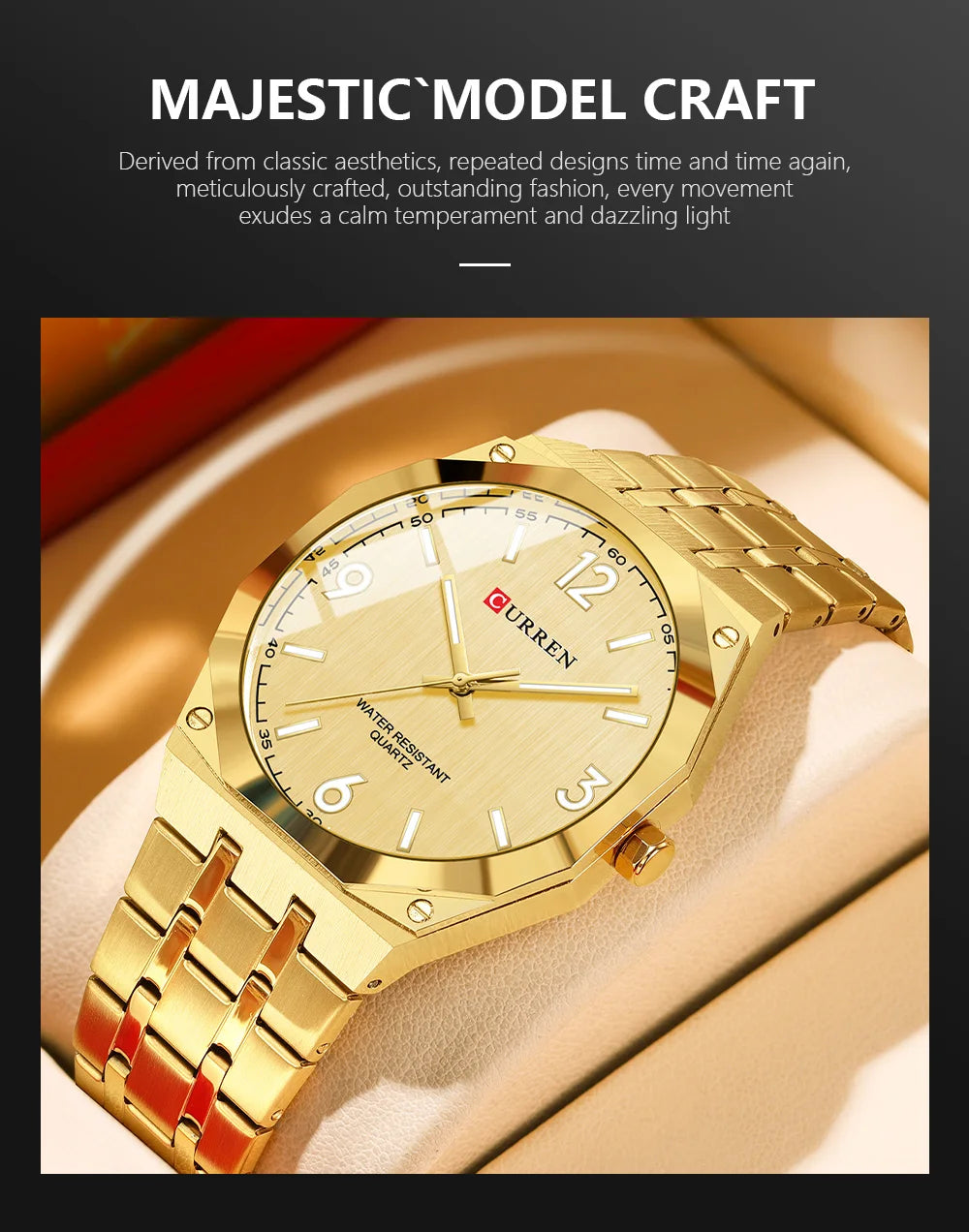 2026 Male Fashion Men Quartz Watch Stainless Steel Band Luminous Business Casual Wristwatch Octagonal Bezel Mineral Glass Dial