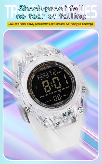 Fashion Women Digital Watches, LED Backlight Design Outdoors Sports Watch Waterproof, Countdown Date Multifunction Wrist watch