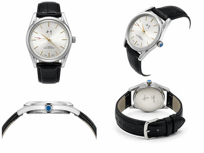 Shanghai Peace Vintage Mechanical Watch for Men 17 Jewels Hand Wind Shock Resistant Black Leather Strap Dress Wristwatch