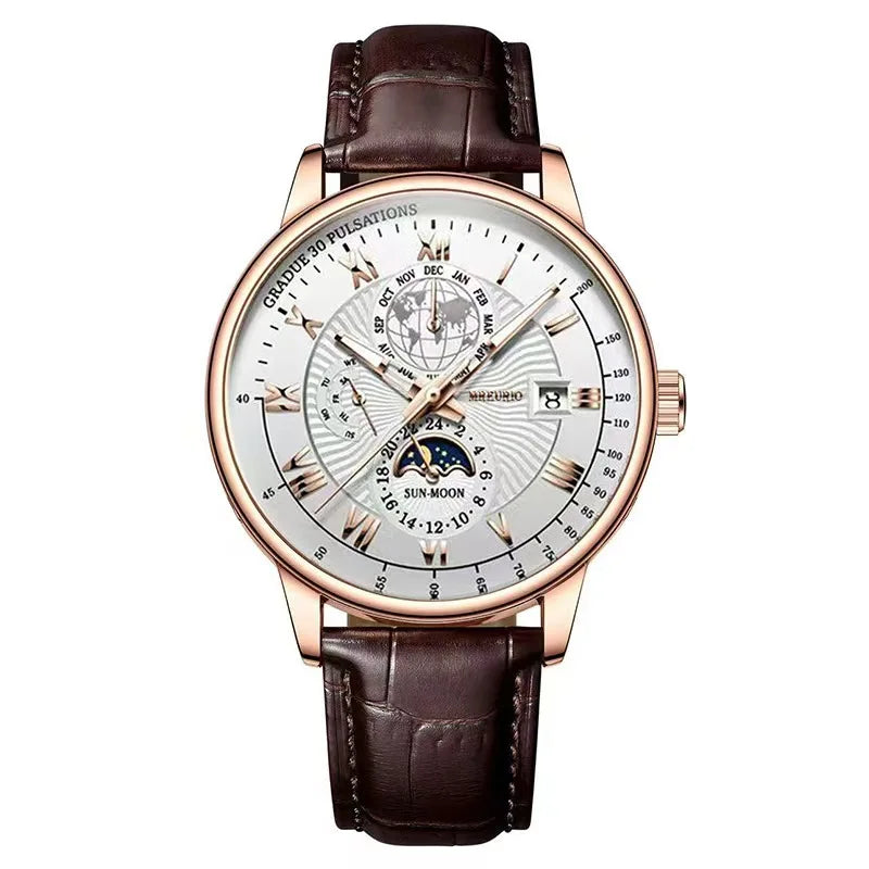 2026 Men Watch Fashion Top Luxury Sport Men's Wristwatch Waterproof Luminous Leather Date Quartz Watches Man Clock