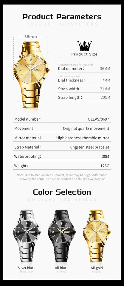 OLEVS Brand Watch Hot Selling Waterproof Tungsten Steel Men's Watch 8697