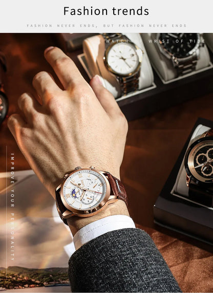 Men's Watches LIGE Top Brand Luxury Men WristWatch For Men Leather Quartz Watch Sports Waterproof Male Clock Relogio Masculino