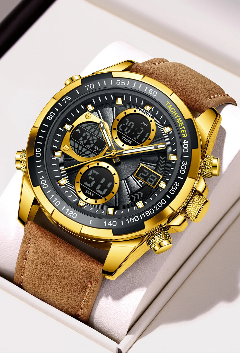 LIGE Top Watches for Men Leather Men Military Sport Waterproof Watch Quartz WristWatch Chronograph Male Clock