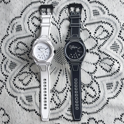 Modern Sketch 2D White Comic Watch Men's Watches Casual Fashion Design for Holiday Gifts Christmas & Halloween Exquisite Gifts