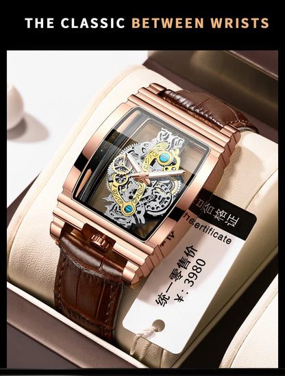 Hot Fashion Men Watch Top Brand Luxury Business Quartz Mens Watches Waterproof Hollow Out Wristwatch Men Gold Relogio Masculino