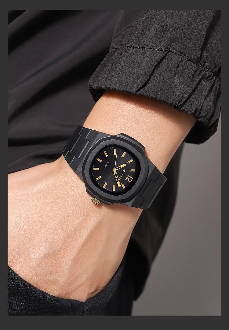 Skmei Bracelet Watches for Mens Analog Display 50M Waterproof Simple Style Quartz Wristwatch