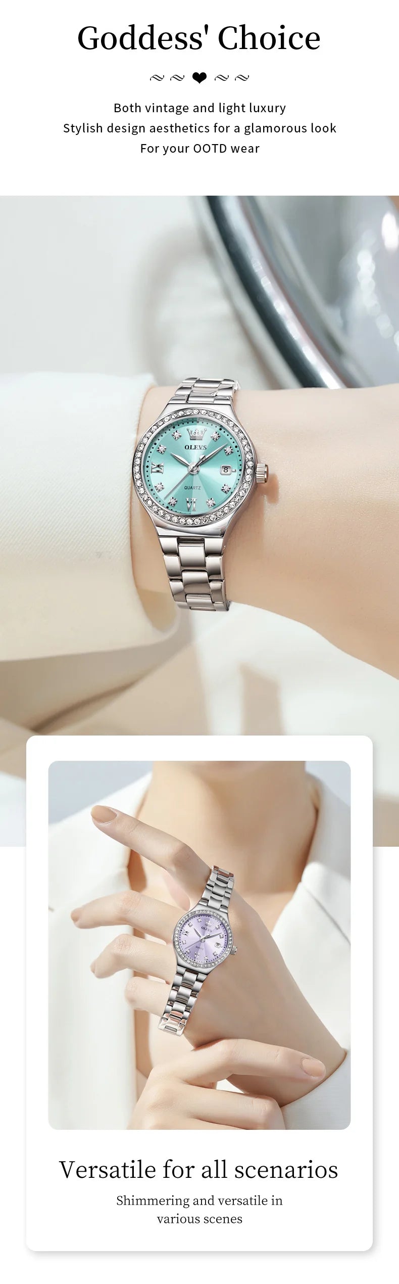 OLEVS 2026 New Women's Wristwatch Elegant Luxury Quartz Watch For Women Fashion Waterproof Watches Stainless Steel Ladies Clock