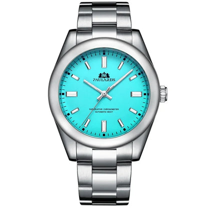 Automatic Watches for Men Mechanical Self Wind Stainless Steel Luxury Red Yellow Blue Green Rainbow 41mm Reloj Hombre Baratos