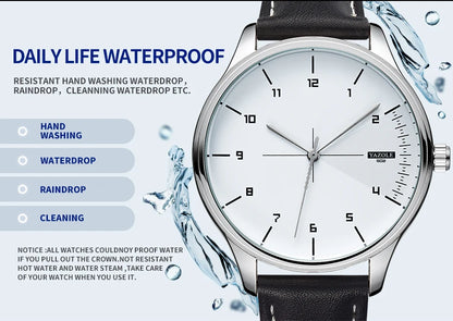 Fashion Men's Watches Top Brand Luxury Metal Case Quartz Wrist Watches Simple Casual Leather Belt Mens Watch Clock Reloj Hombre
