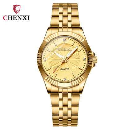 Couple Quartz Watch Men Women Band Round Wristwatch Luxury Gold Waterproof Lover Watches Ideal Gift For Wedding Anniversary