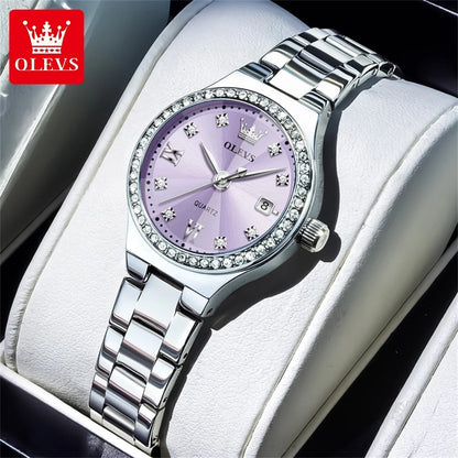 OLEVS 2026 New Women's Wristwatch Elegant Luxury Quartz Watch For Women Fashion Waterproof Watches Stainless Steel Ladies Clock