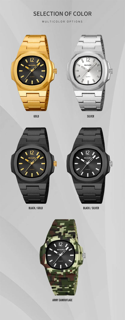 Skmei Bracelet Watches for Mens Analog Display 50M Waterproof Simple Style Quartz Wristwatch