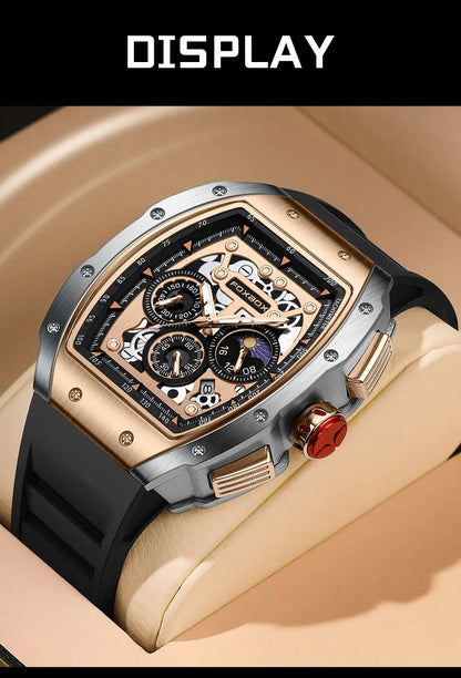 2024 New Sports Watch Men Top Brand Luxury Mens Watches Business Waterproof Military Quartz Chronograph Wristwatch Montre Homme