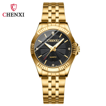 Couple Quartz Watch Men Women Band Round Wristwatch Luxury Gold Waterproof Lover Watches Ideal Gift For Wedding Anniversary