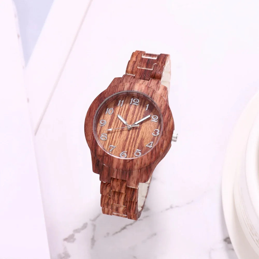 2022 New Fashion Wooden Watch Women's Watches Imitation Wood Leather Band Quartz Wristwatches Ladies Free Shipping Montre Femme