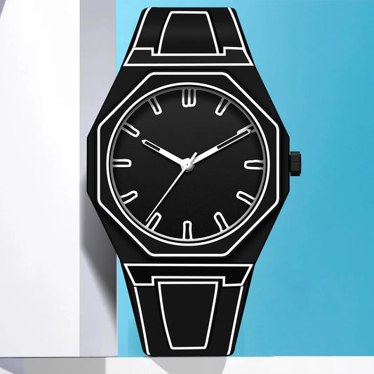 Modern Minimalist Sketching Creative Sports and Leisure Watch Creative Design Waterproof Watch novelty gift Special w