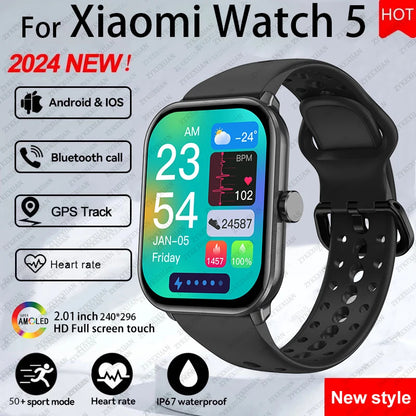 For Xiaomi Watch 5 Global Version Sports Smart Watch Men Women HD AMOLED Screen Heart Rate Call GPS Track Waterproof Smartwatch