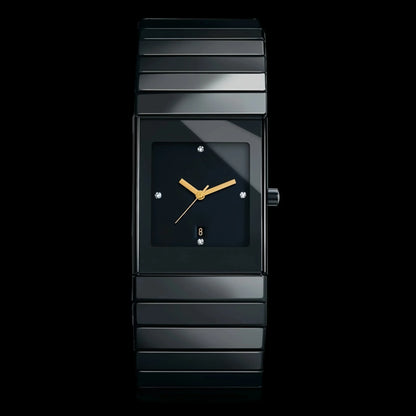 Brand men's watch, quartz women's watch, fashionable and versatile small black steel couple watch