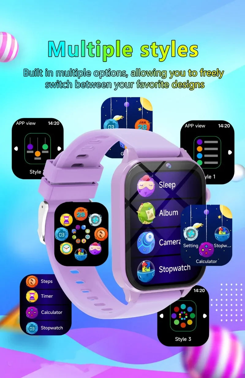 New Smart Watch Kids Toys 18 Games Sleep Monitoring Alarm Clock Calculator Steps Children Smartwatch Camera Girls Boys Gifts