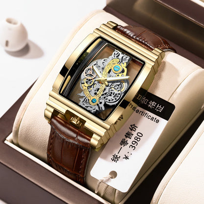 Hot Fashion Men Watch Top Brand Luxury Business Quartz Mens Watches Waterproof Hollow Out Wristwatch Men Gold Relogio Masculino