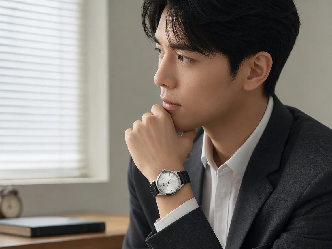 Shanghai Peace Vintage Mechanical Watch for Men 17 Jewels Hand Wind Shock Resistant Black Leather Strap Dress Wristwatch