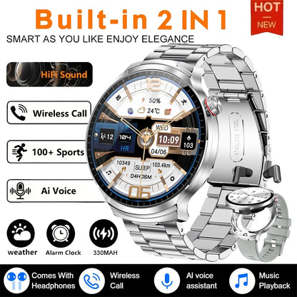 2026 T-REX3 New 2 in 1 Smart Watch With Earbuds Smart Watch TWS Bluetooth Earphone Heart Rate Blood Oxygen Monitor Sports Watch