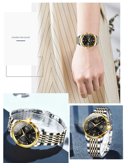 LIGE New Waterproof Watches Women Fashion Women's Bracelet Watch Top Brand Luxury Date Quartz Watch for Women Relogio Feminino