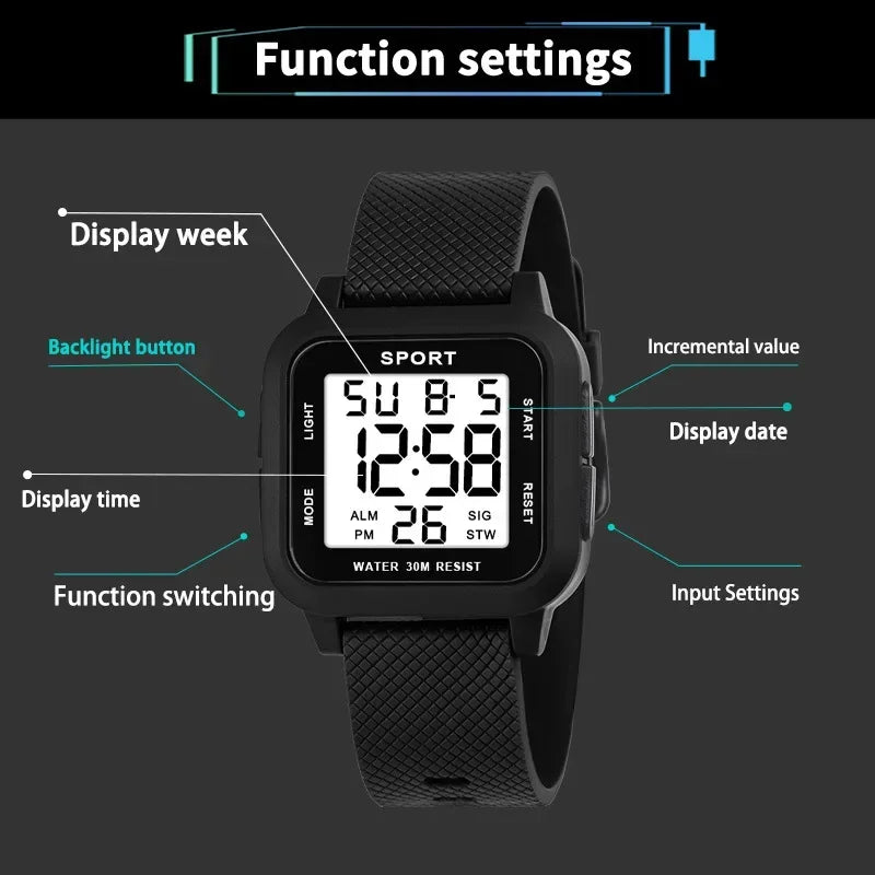 Sports Watches for Men Electronic Watch Digital Retro Style Clock Men Male Reloj Hombre Students Sports Watch Relogio Masculino