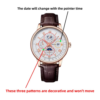 2024 Men Watch Fashion Top Luxury Sport Men's Wristwatch Waterproof Luminous Leather Date Quartz Watches Man Clock