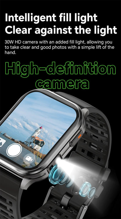 2026New Smart Watch With Camera Men Women Photos Record Video Health Sports Fitness IP68 Waterproof BT Call Recording Smartwatch