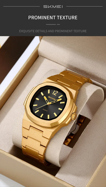 Skmei Bracelet Watches for Mens Analog Display 50M Waterproof Simple Style Quartz Wristwatch