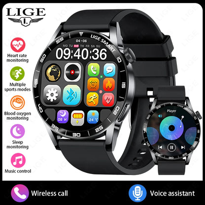 LIGE 2026 New Smartwatch Men For Android iOS Phone 1.38" HD Bluetooth Call Heart Rate Monitor Waterproof Sport Smart Watch Women