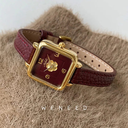 Watches for women 2026 new square fashion light luxury women's quartz women's watch high-end red quartz watch gift for women