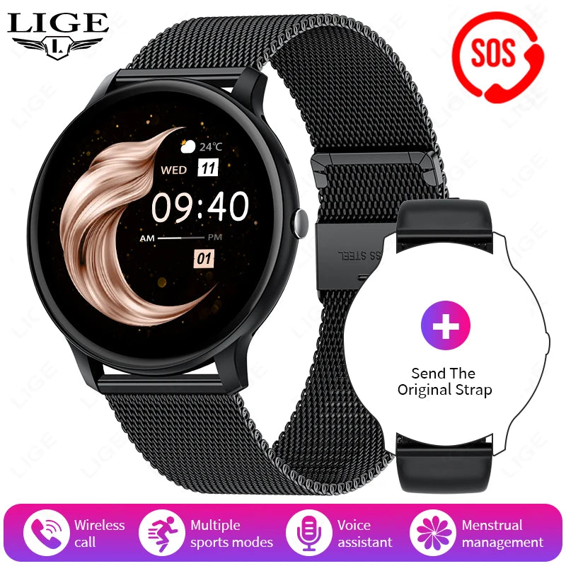 2026 New Smart Watch Women Men Bluetooth Call Sports Fitness Watches Heart Rate Health Monitor Smartwatch Ladies For Android iOS
