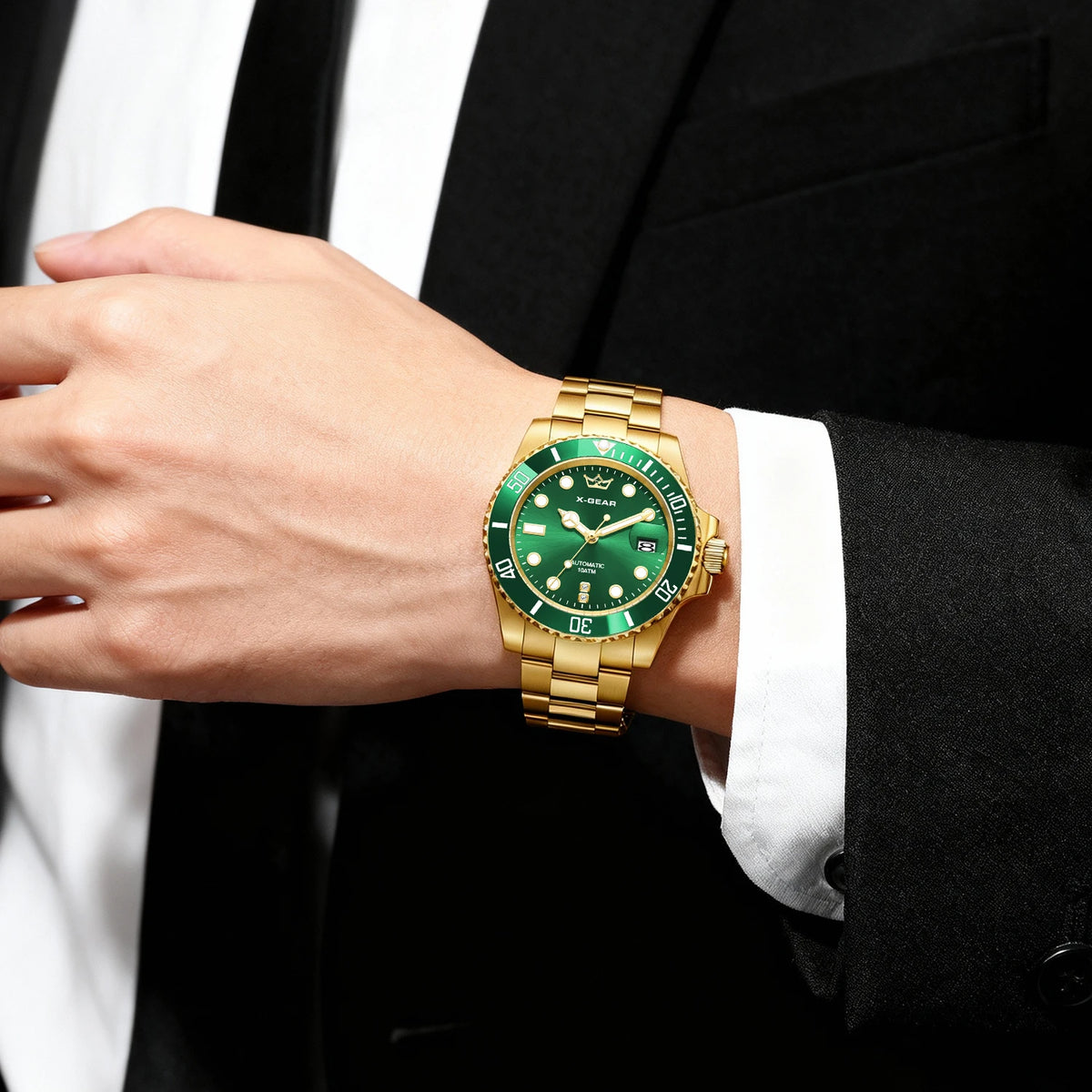 2026 New Men Automatic Mechanical Watches Stainless Steel Waterproof Watch  Water Ghost Luminous Dive Watch with Ceramic Bezel