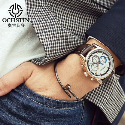 Swiss brand new multi-functional business men's watch waterproof luminous quartz watch live broadcast hot sale**