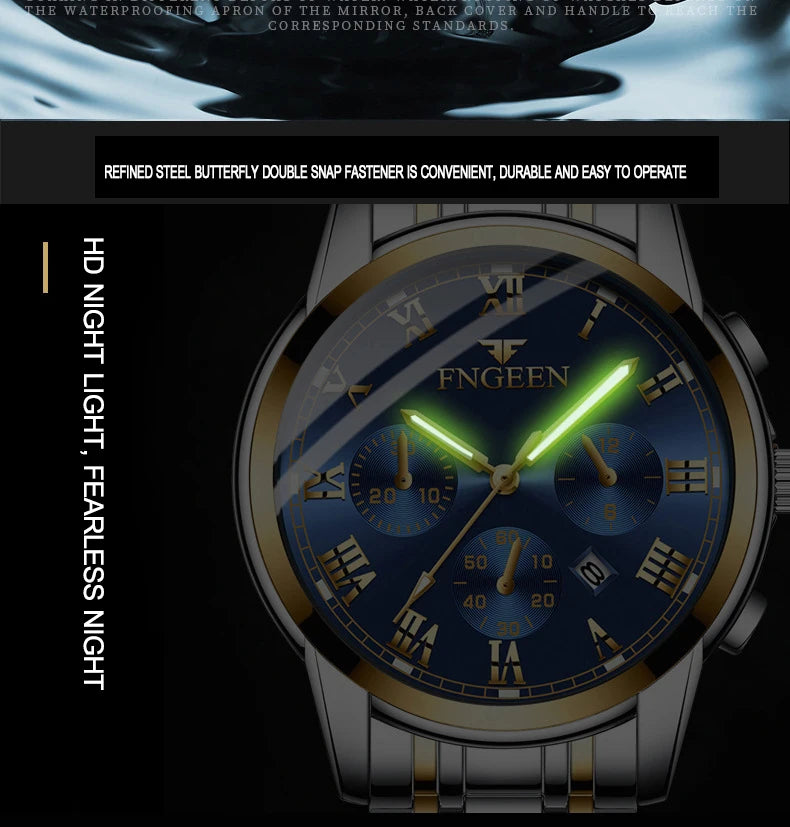 BINBOND Fashion 2pcs/Set Couple Watches Casual Men Ladies for Quartz Watch Lover Waterproof Stainless Steel Valentine Gift Watch