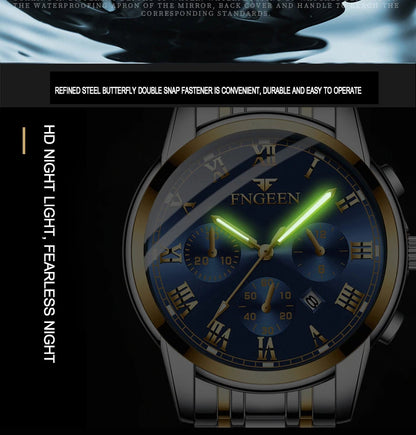 BINBOND Fashion 2pcs/Set Couple Watches Casual Men Ladies for Quartz Watch Lover Waterproof Stainless Steel Valentine Gift Watch