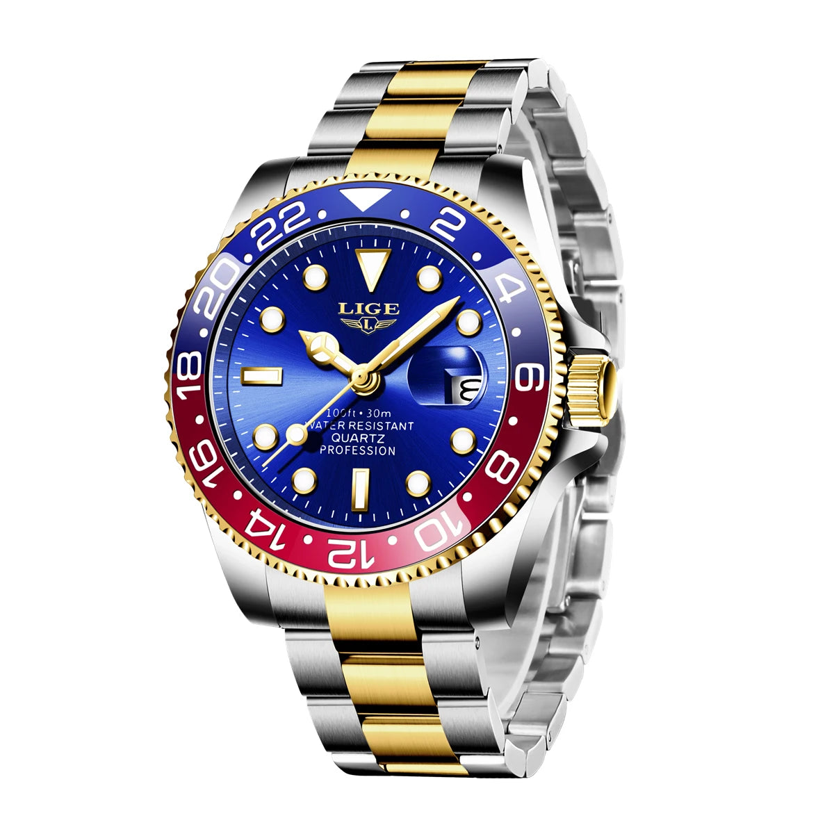 LIGE Fashion Luxury Couple Watches Quartz Watches Waterproof Stainless Steel Watch Valentine Gift Love Watch Relogio Masculino