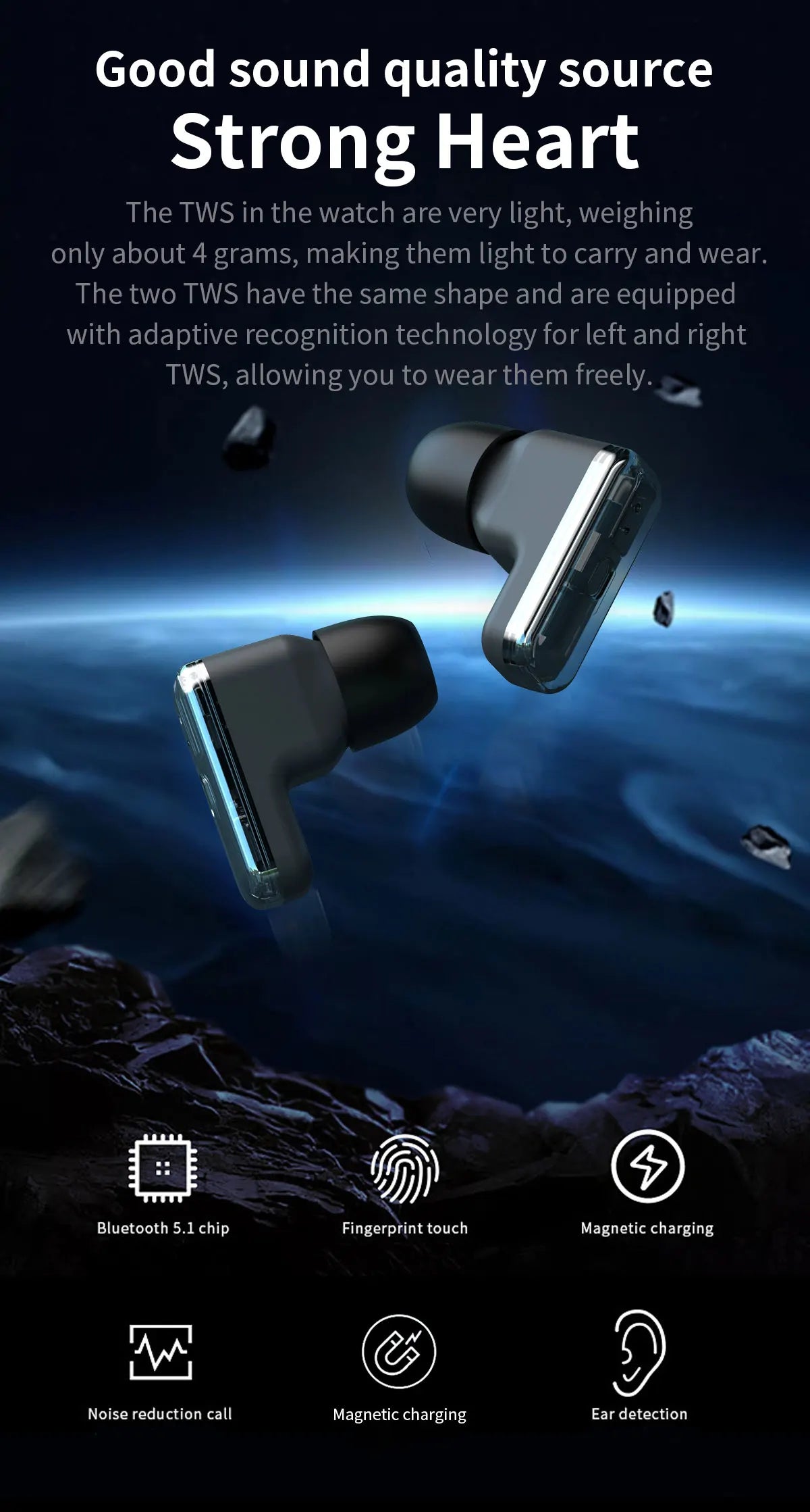 2026 T-REX3 New 2 in 1 Smart Watch With Earbuds Smart Watch TWS Bluetooth Earphone Heart Rate Blood Oxygen Monitor Sports Watch