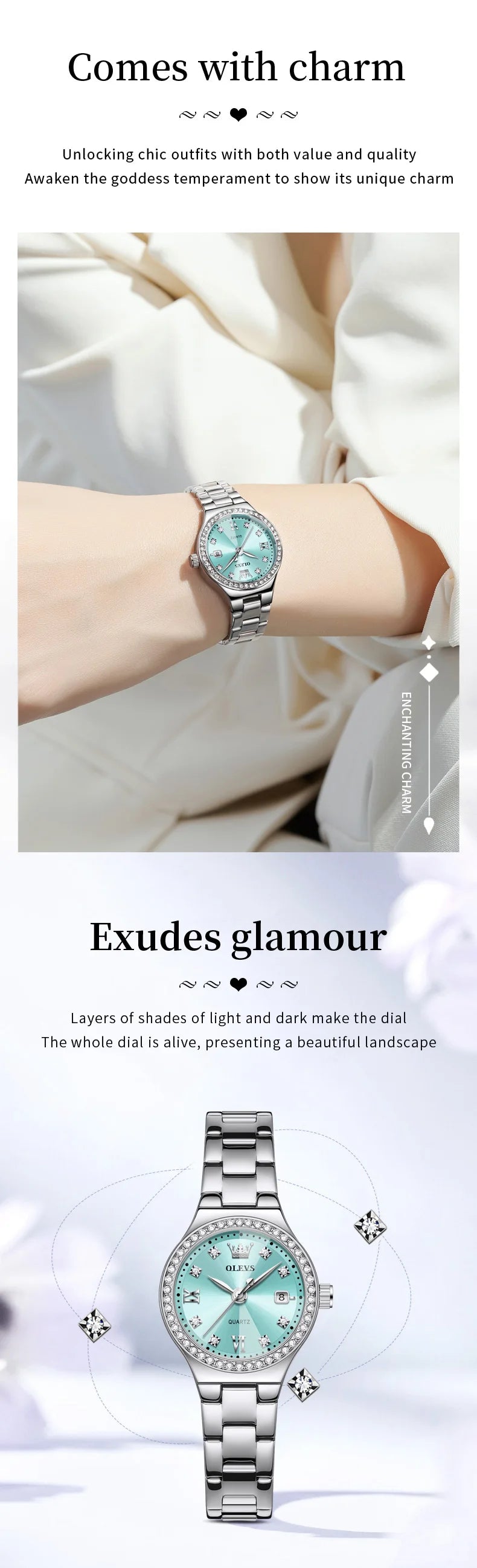 OLEVS 2026 New Women's Wristwatch Elegant Luxury Quartz Watch For Women Fashion Waterproof Watches Stainless Steel Ladies Clock